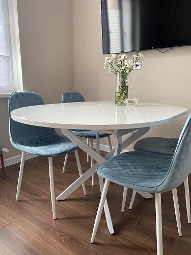 Стул на металлокаркасе Capri голубой фото покупателя 135